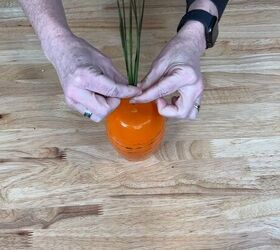 Prepping the carrot greens