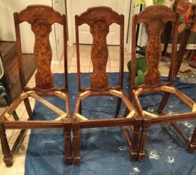 She pulled the seats out of these old chairs for this interesting update