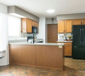 Floor makeover with Malibu Wide Plank: before photo of the kitchen