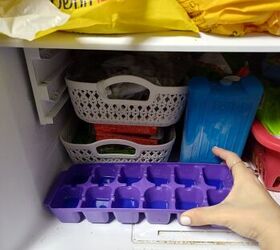 She puts an ice cube tray filled with Dawn in the freezer for a clever trick