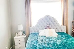 Move your bed away from the wall for this gorgeous bedroom upgrade