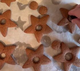 Freshly baked star cookies with centers cut out