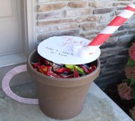 Giant mug filled with holiday snacks