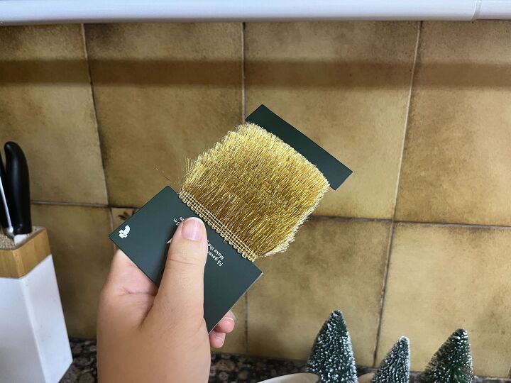 Homemade Christmas garland using a tension rod