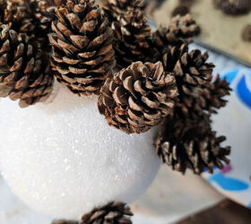 Stick a bunch of your pinecones in styrofoam for easy and eye-catching Christmas decor