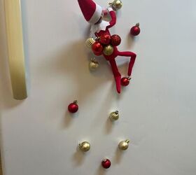 This Elf on the Shelf climbing wall idea brought a whole new level of holiday fun to our fridge!