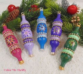 Upcycled Wooden Spindle Christmas Ornaments