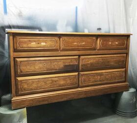 We are obsessed with the beautiful shade of this dresser