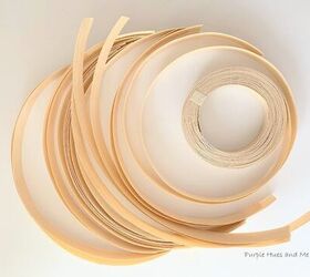 Cut wood veneer into strips for this beautiful decor idea