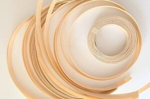 Cut wood veneer into strips for this beautiful decor idea