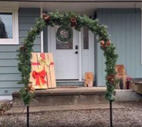 DIY arch for Christmas walkway
