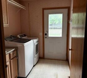 She moves her washer and dryer away from the wall for this gorgeous laundry room refresh