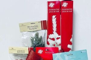 Use 2 dollar store trees for the most beautiful holiday idea