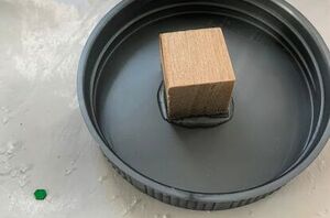 Glue a block to a jar lid for this beautiful holiday decor idea