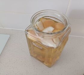 Strain your infused vinegar to separate the liquid for your cleaner