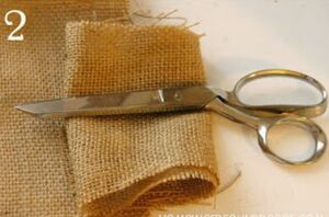 Use a few pieces of burlap for this easy and pretty February idea