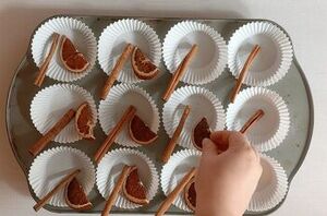 Put a cinnamon stick in a muffin tin for this brilliant winter idea