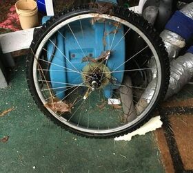 Why she saves an old busted bicycle wheel for spring