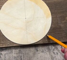 diy scalloped shelf with hooks, Use a circular object as a template