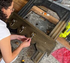 diy scalloped shelf with hooks, Attaching hooks to the scallop board