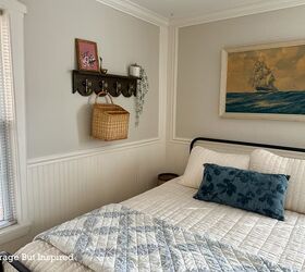 diy scalloped shelf with hooks, The new shelf looks perfect in this room