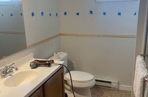 This gorgeous bathroom transformation took less than $200 total to do!