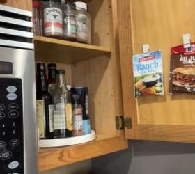 How to organize seasoning packets with cabinet door storage