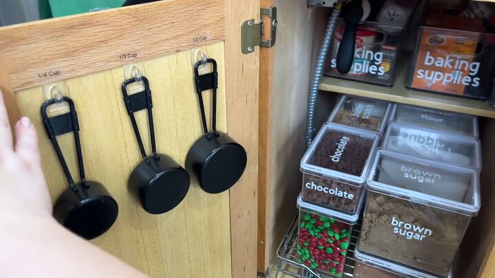 Tips for hanging measuring cups inside cabinets
