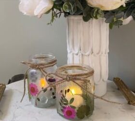 Decorative pressed flower jar Valentine gift