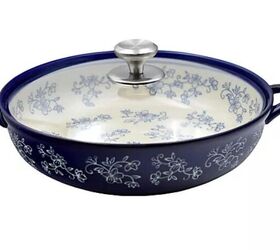 Temp-tations Floral Lace 4-Qt Shallow Baker with Glass Lid - image via brand