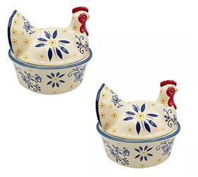 Temp-tations Nostalgic Set of (2) 18-oz Rooster Lidded Ramekins - image via brand