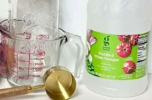 Pour vinegar into a jar for this luxurious cleaning trick