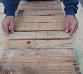 Carefully spacing the wood slats for an even look