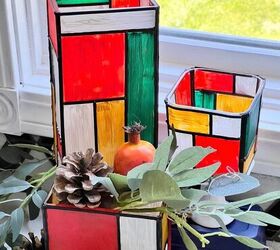 How to Paint a Glass Vase to Look Like Mondrian Stained Glass