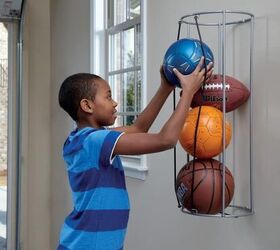 clutter busting products for a tidier home, 8 The Vertical Ball Rack Rubbermaid Vertical Ball Rack