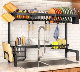 clutter busting products for a tidier home, 13 Over the Sink Dish Drying Rack