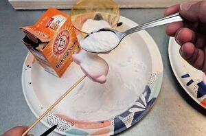 Sprinkle baking soda for this beautiful Easter decor idea