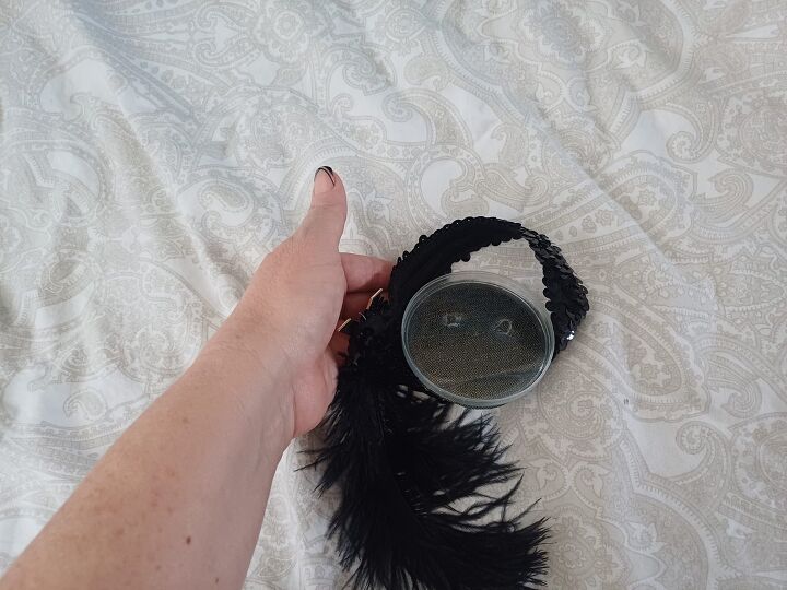 Adding a 1920s-style headband for a vintage twist