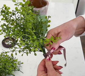 Here's how to make fake greenery look like a real topiary tree