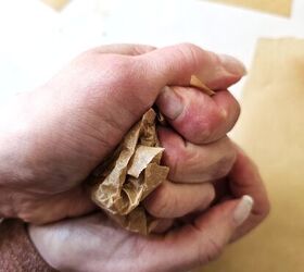 She crushes up a brown paper bag for this clever spring hack