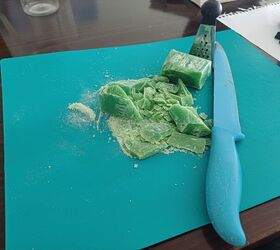 Grating Irish Spring soap makes the scent stronger for bug repellent power