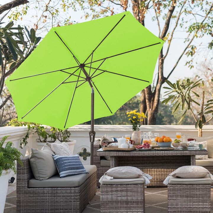 configuring several patio umbrellas to form a patio Mojia Cantilever Umbrella with Cross Base and Cover Included 11 Best Patio Umbrellas of