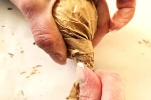 Twist a brown paper lunch bag for this quick spring trick (so pretty!)