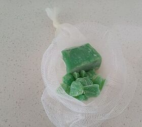 DIY Irish Spring soap bug repellent sachets ready to hang around your yard