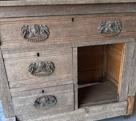 We're kinda obsessed with how she brought this worse-for-wear vintage washstand back to life in just 3 hours