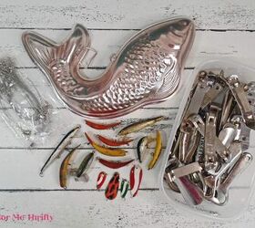 supplies for upcycled jello mold wind chime