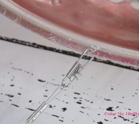 adding fishing leader into holes of jello mold