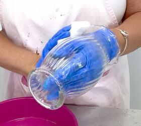 Wipe down your glass vase with rubbing alcohol to copy this beautiful flip