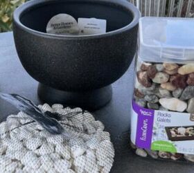 Pour some rocks in a bowl for this lovely outdoor idea (not for plants!)