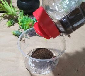 She mixes glue and coffee grounds for this clever & pretty decor idea